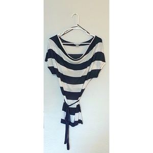 Navy and White Striped H&M top - M
